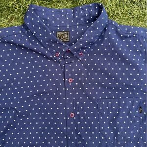 Obey Men's Preppy Polka Dot Button Down Short Sleeve Shirt Vtg Y2K Indie Twee XL